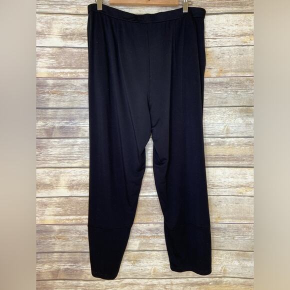 Eileen Fisher L tencel knit cocoon ankle stretch pants elastic waist side pocket - Picture 2 of 7